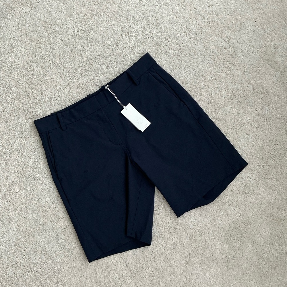 Tory Sport Navy Flat-Front Performance Shorts